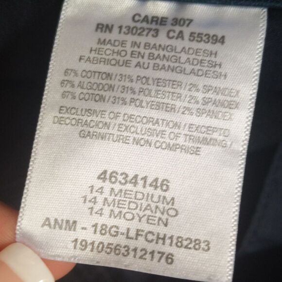 Lee Regular Fit Straight Leg Mid Rise navy blue Flex Motion pants, size 14 - Picture 5 of 7